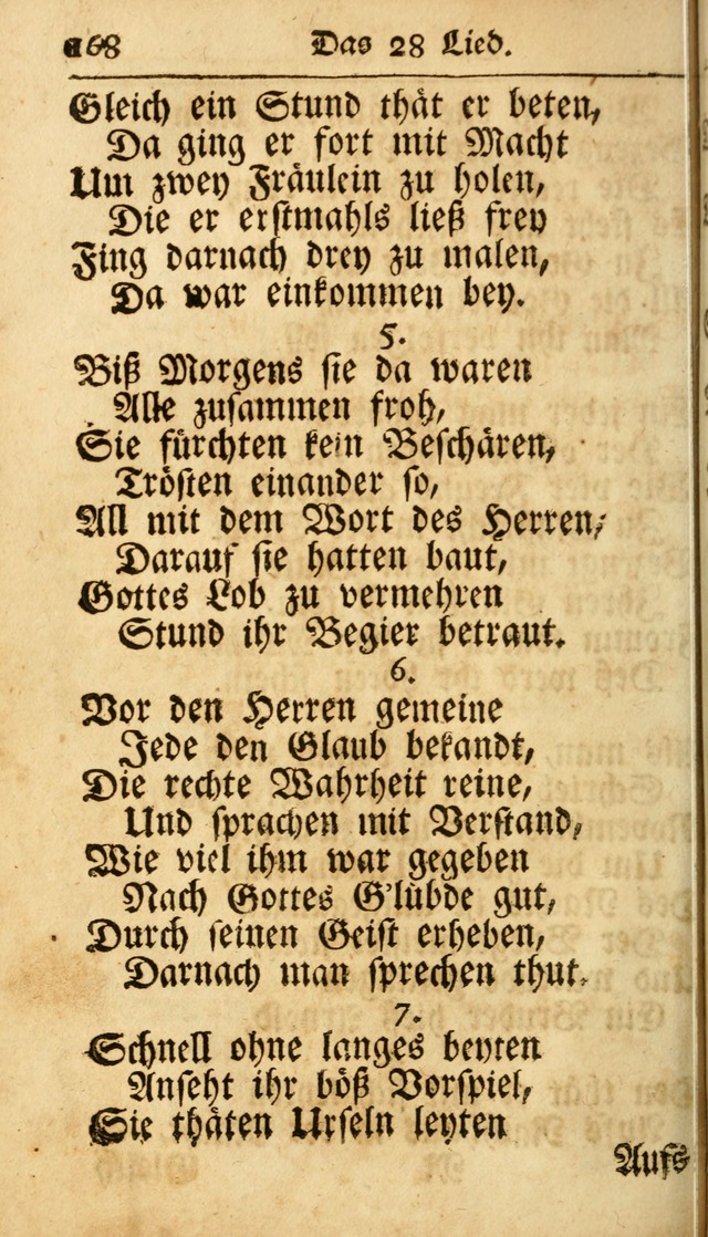 Ausbund, das ist Etliche Schöne Christliche Lieder wie sie in dem Gefängnüss zu Bassau in dem Schloß von den Schweitzer-Brüdern, und von anderen rechtgläubigen Christen hin und her gedichtet worden... page 168