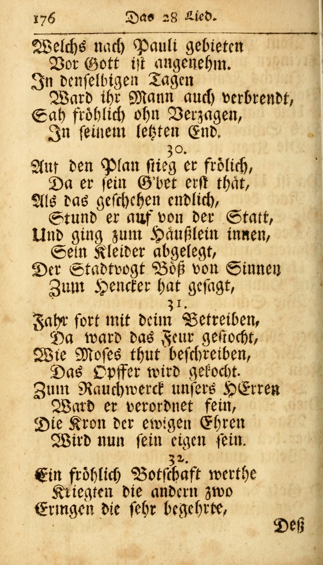 Ausbund, das ist Etliche Schöne Christliche Lieder wie sie in dem Gefängnüss zu Bassau in dem Schloß von den Schweitzer-Brüdern, und von anderen rechtgläubigen Christen hin und her gedichtet worden... page 176