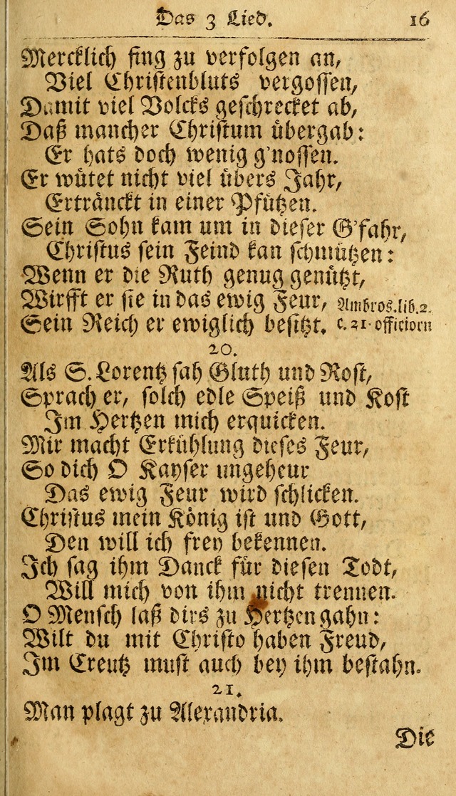 Ausbund, das ist Etliche Schöne Christliche Lieder wie sie in dem Gefängnüss zu Bassau in dem Schloß von den Schweitzer-Brüdern, und von anderen rechtgläubigen Christen hin und her gedichtet worden... page 19