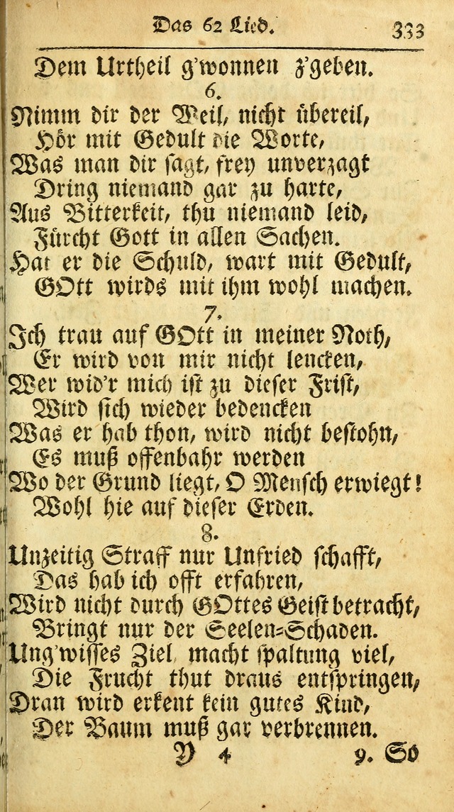 Ausbund, das ist Etliche Schöne Christliche Lieder wie sie in dem Gefängnüss zu Bassau in dem Schloß von den Schweitzer-Brüdern, und von anderen rechtgläubigen Christen hin und her gedichtet worden... page 333