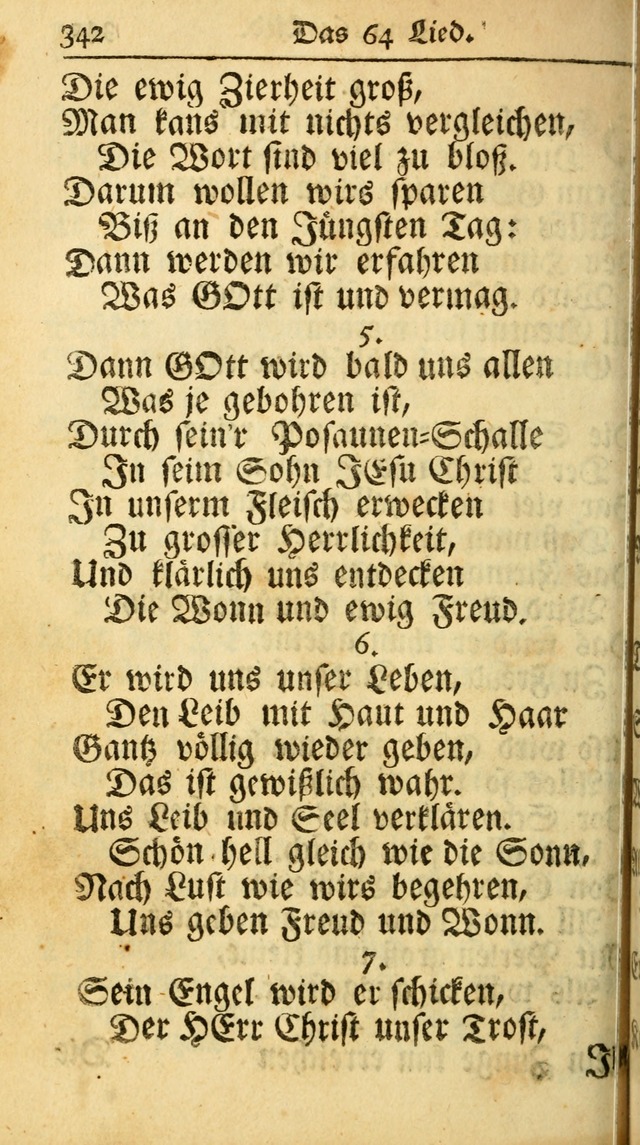 Ausbund, das ist Etliche Schöne Christliche Lieder wie sie in dem Gefängnüss zu Bassau in dem Schloß von den Schweitzer-Brüdern, und von anderen rechtgläubigen Christen hin und her gedichtet worden... page 342