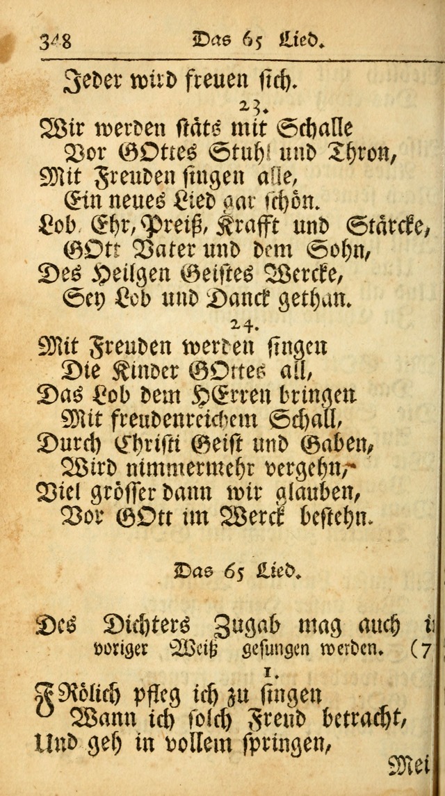 Ausbund, das ist Etliche Schöne Christliche Lieder wie sie in dem Gefängnüss zu Bassau in dem Schloß von den Schweitzer-Brüdern, und von anderen rechtgläubigen Christen hin und her gedichtet worden... page 348