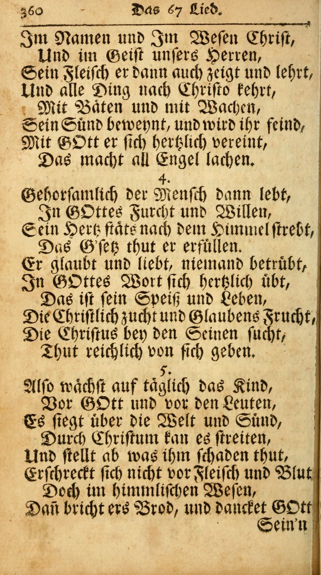 Ausbund, das ist Etliche Schöne Christliche Lieder wie sie in dem Gefängnüss zu Bassau in dem Schloß von den Schweitzer-Brüdern, und von anderen rechtgläubigen Christen hin und her gedichtet worden... page 360