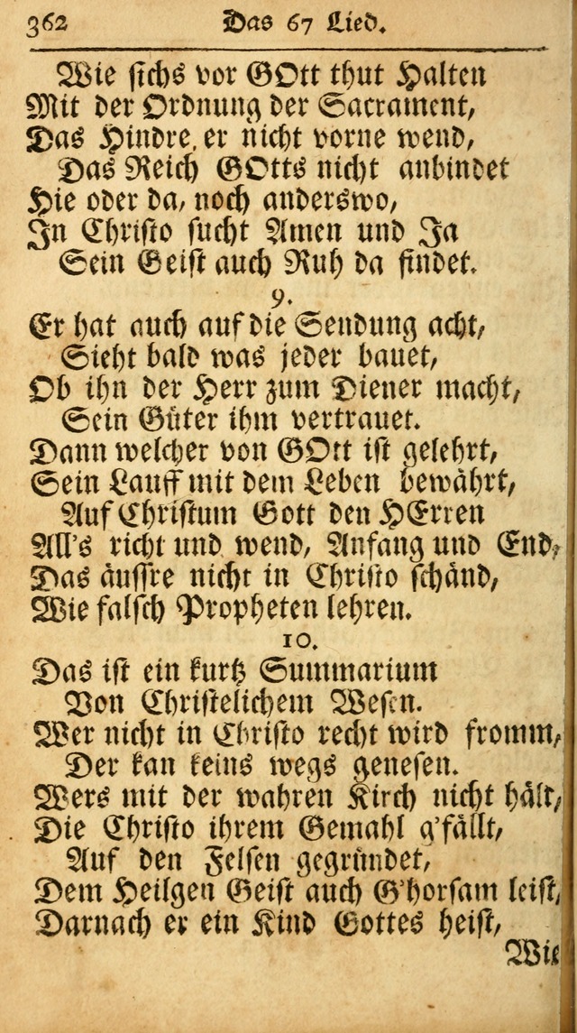 Ausbund, das ist Etliche Schöne Christliche Lieder wie sie in dem Gefängnüss zu Bassau in dem Schloß von den Schweitzer-Brüdern, und von anderen rechtgläubigen Christen hin und her gedichtet worden... page 362