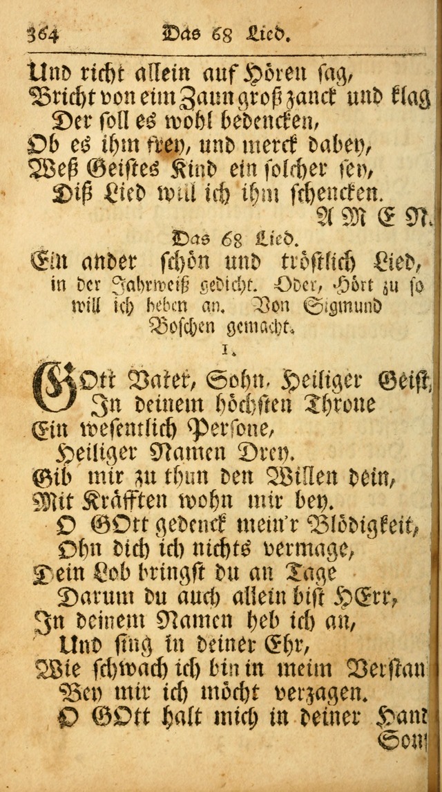 Ausbund, das ist Etliche Schöne Christliche Lieder wie sie in dem Gefängnüss zu Bassau in dem Schloß von den Schweitzer-Brüdern, und von anderen rechtgläubigen Christen hin und her gedichtet worden... page 364