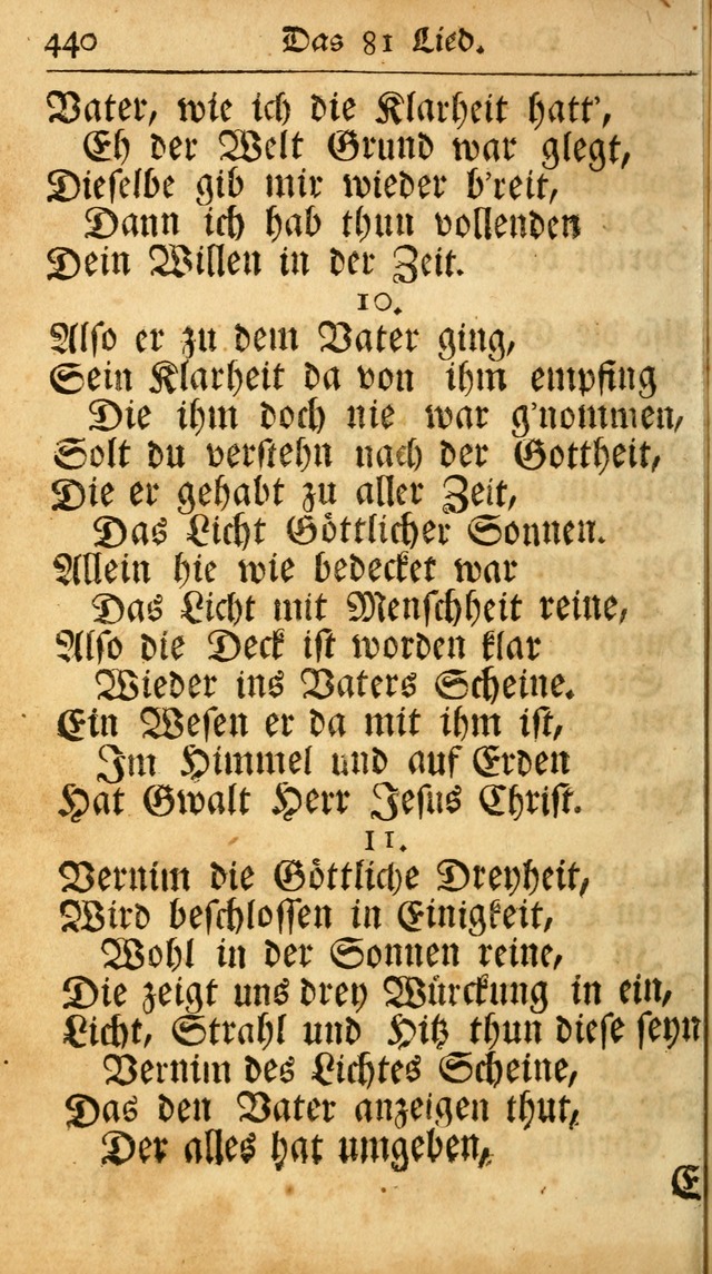 Ausbund, das ist Etliche Schöne Christliche Lieder wie sie in dem Gefängnüss zu Bassau in dem Schloß von den Schweitzer-Brüdern, und von anderen rechtgläubigen Christen hin und her gedichtet worden... page 440