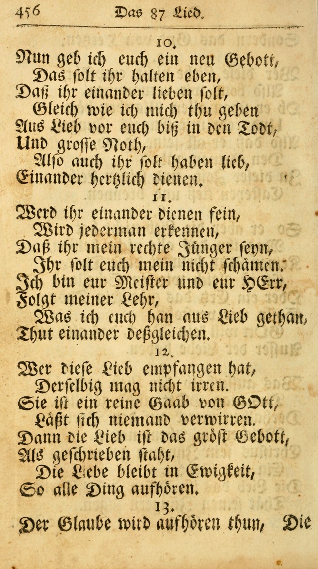 Ausbund, das ist Etliche Schöne Christliche Lieder wie sie in dem Gefängnüss zu Bassau in dem Schloß von den Schweitzer-Brüdern, und von anderen rechtgläubigen Christen hin und her gedichtet worden... page 456