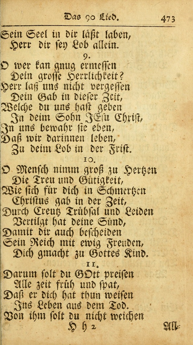 Ausbund, das ist Etliche Schöne Christliche Lieder wie sie in dem Gefängnüss zu Bassau in dem Schloß von den Schweitzer-Brüdern, und von anderen rechtgläubigen Christen hin und her gedichtet worden... page 473