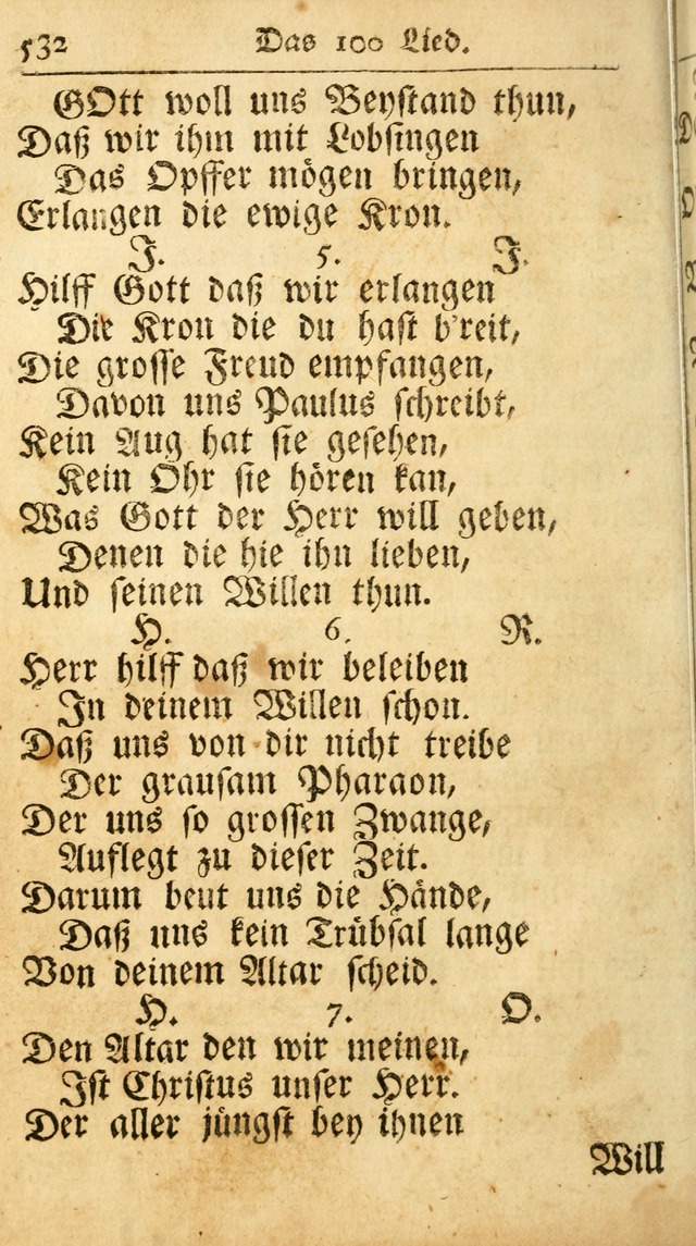 Ausbund, das ist Etliche Schöne Christliche Lieder wie sie in dem Gefängnüss zu Bassau in dem Schloß von den Schweitzer-Brüdern, und von anderen rechtgläubigen Christen hin und her gedichtet worden... page 532