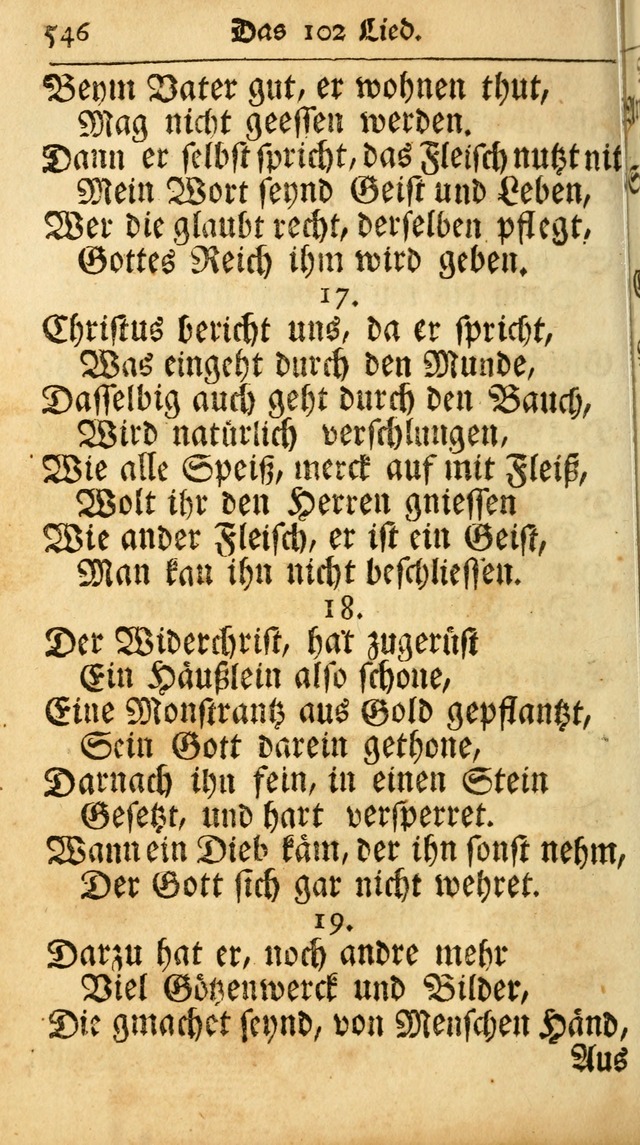 Ausbund, das ist Etliche Schöne Christliche Lieder wie sie in dem Gefängnüss zu Bassau in dem Schloß von den Schweitzer-Brüdern, und von anderen rechtgläubigen Christen hin und her gedichtet worden... page 546