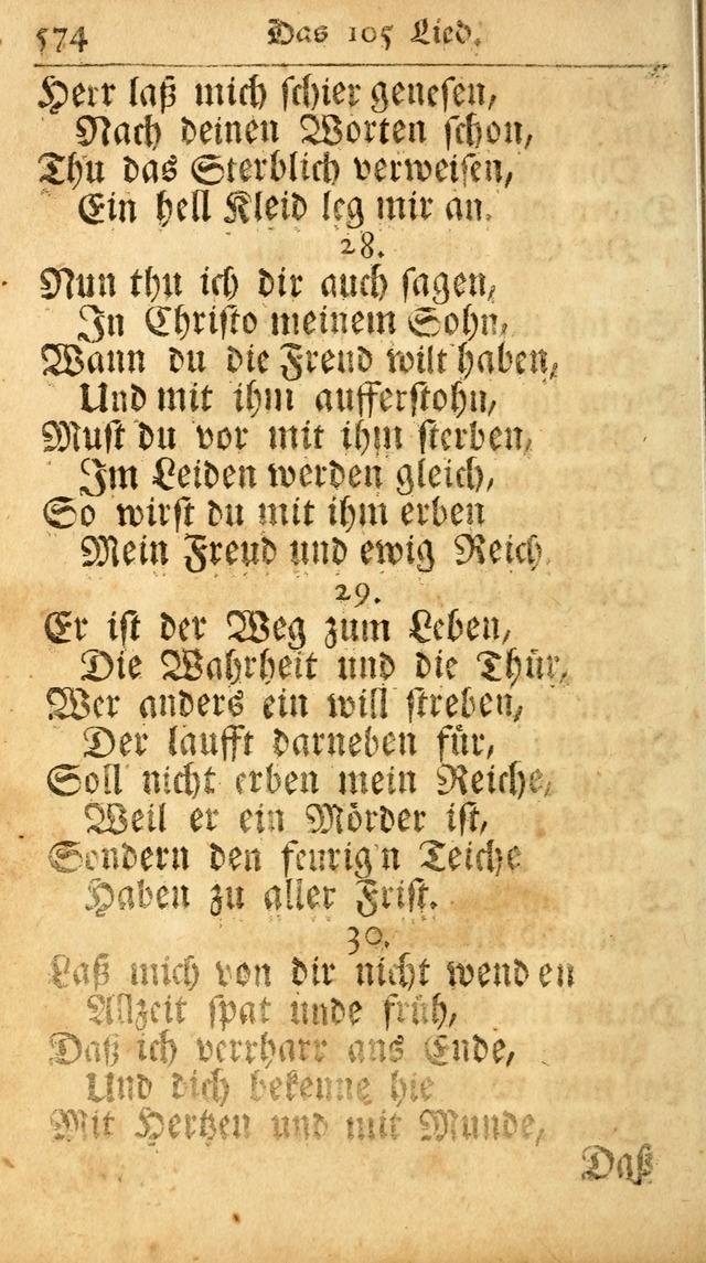 Ausbund, das ist Etliche Schöne Christliche Lieder wie sie in dem Gefängnüss zu Bassau in dem Schloß von den Schweitzer-Brüdern, und von anderen rechtgläubigen Christen hin und her gedichtet worden... page 574