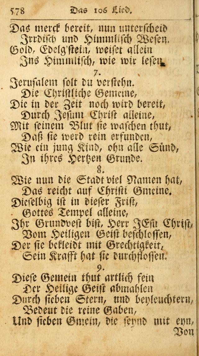 Ausbund, das ist Etliche Schöne Christliche Lieder wie sie in dem Gefängnüss zu Bassau in dem Schloß von den Schweitzer-Brüdern, und von anderen rechtgläubigen Christen hin und her gedichtet worden... page 578