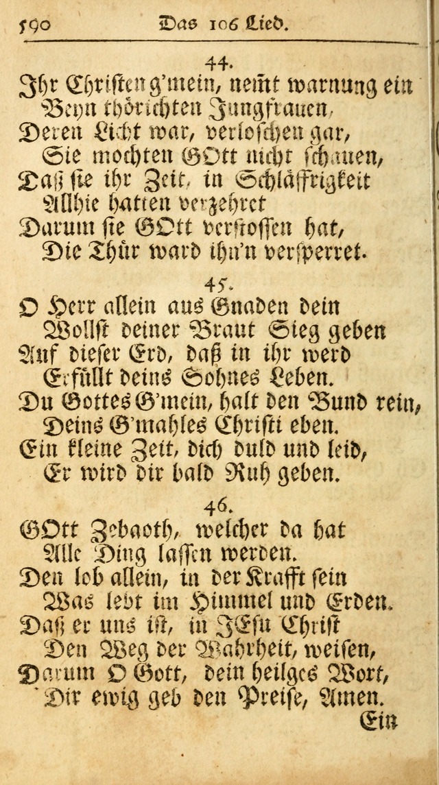 Ausbund, das ist Etliche Schöne Christliche Lieder wie sie in dem Gefängnüss zu Bassau in dem Schloß von den Schweitzer-Brüdern, und von anderen rechtgläubigen Christen hin und her gedichtet worden... page 590