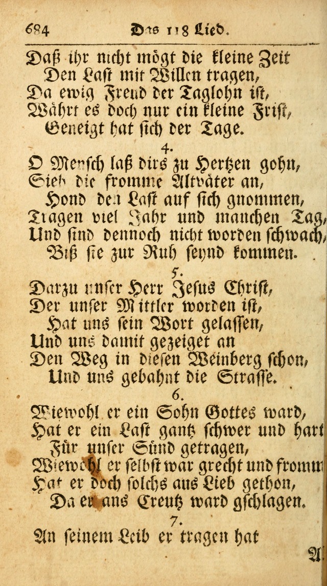 Ausbund, das ist Etliche Schöne Christliche Lieder wie sie in dem Gefängnüss zu Bassau in dem Schloß von den Schweitzer-Brüdern, und von anderen rechtgläubigen Christen hin und her gedichtet worden... page 684