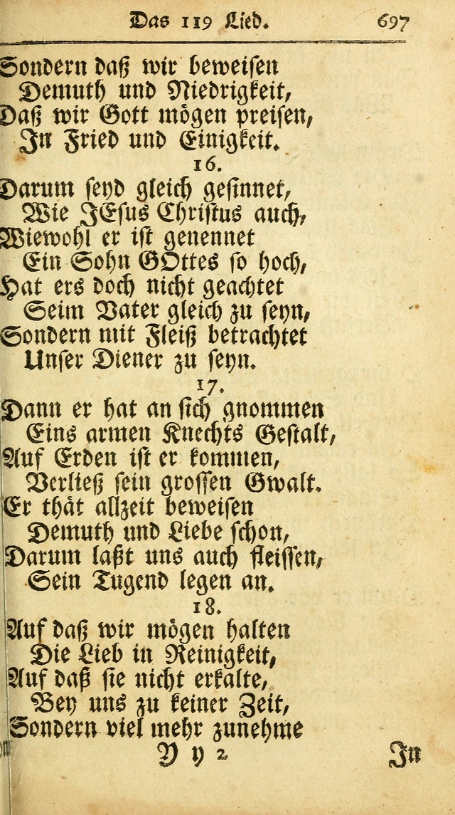 Ausbund, das ist Etliche Schöne Christliche Lieder wie sie in dem Gefängnüss zu Bassau in dem Schloß von den Schweitzer-Brüdern, und von anderen rechtgläubigen Christen hin und her gedichtet worden... page 697