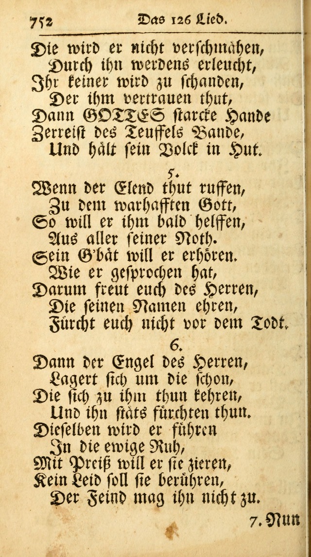 Ausbund, das ist Etliche Schöne Christliche Lieder wie sie in dem Gefängnüss zu Bassau in dem Schloß von den Schweitzer-Brüdern, und von anderen rechtgläubigen Christen hin und her gedichtet worden... page 752