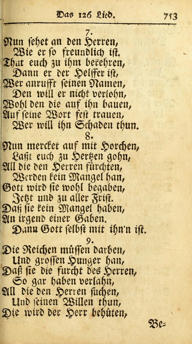 Ausbund, das ist Etliche Schöne Christliche Lieder wie sie in dem Gefängnüss zu Bassau in dem Schloß von den Schweitzer-Brüdern, und von anderen rechtgläubigen Christen hin und her gedichtet worden... page 753