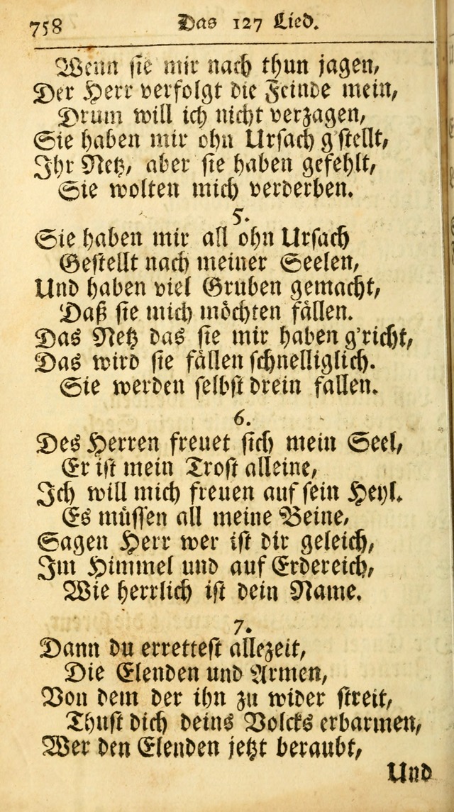 Ausbund, das ist Etliche Schöne Christliche Lieder wie sie in dem Gefängnüss zu Bassau in dem Schloß von den Schweitzer-Brüdern, und von anderen rechtgläubigen Christen hin und her gedichtet worden... page 758