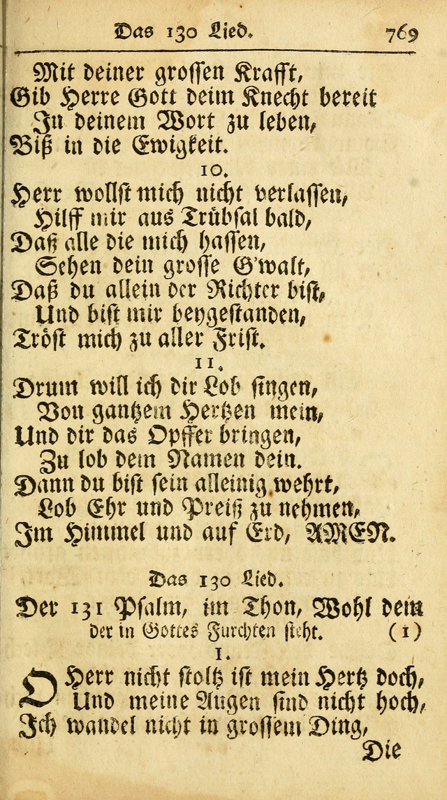 Ausbund, das ist Etliche Schöne Christliche Lieder wie sie in dem Gefängnüss zu Bassau in dem Schloß von den Schweitzer-Brüdern, und von anderen rechtgläubigen Christen hin und her gedichtet worden... page 769