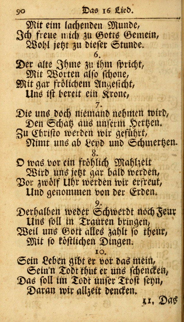 Ausbund, das ist Etliche Schöne Christliche Lieder wie sie in dem Gefängnüss zu Bassau in dem Schloß von den Schweitzer-Brüdern, und von anderen rechtgläubigen Christen hin und her gedichtet worden... page 90