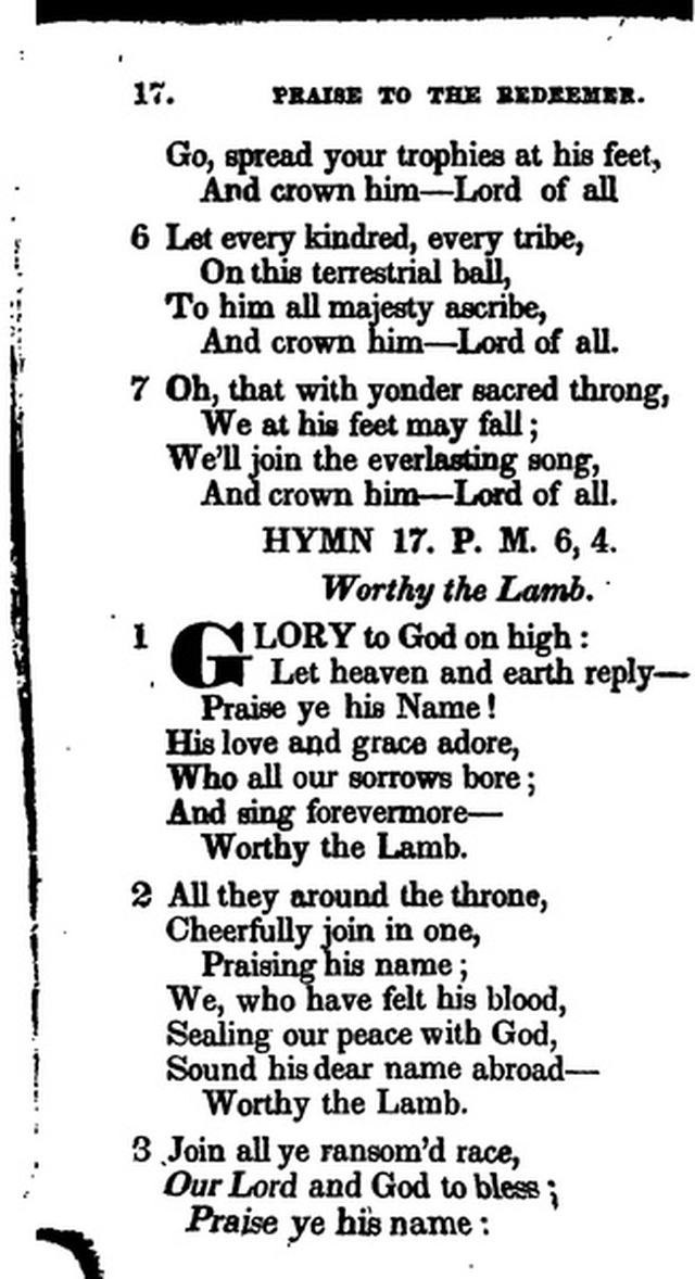 Additional Hymns, Adopted by the General Synod of the Reformed Dutch Church  in North America, at their Session June 1831. 2nd ed. page 15