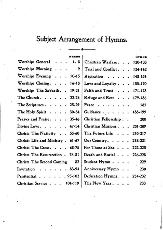 Association Hymn Book: for use in meetings for men page vii