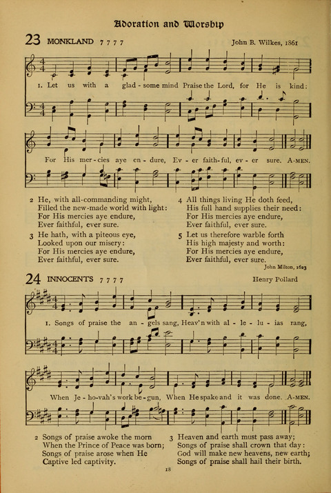 The American Hymnal for Chapel Service page 18