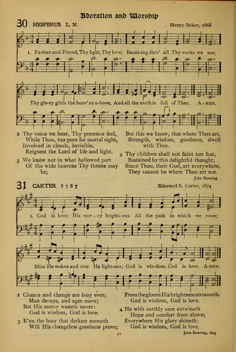 The American Hymnal for Chapel Service page 22