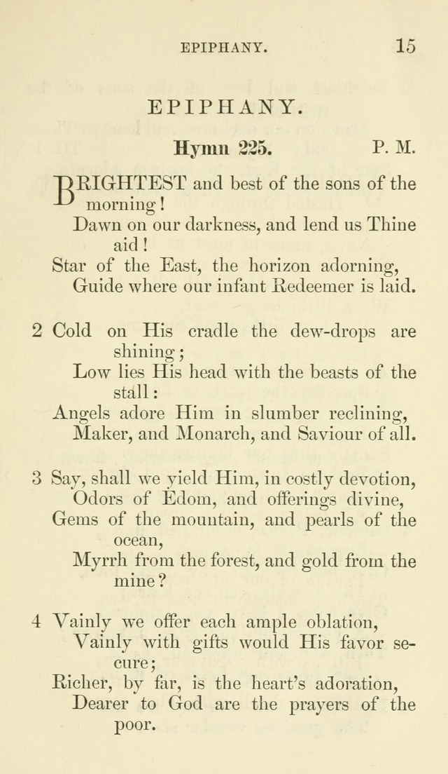 Additional Hymns set forth by the House of Bishops at the request of the House of Clerical and Lay Deputies, in General Convention, October 1865; to be used in the congregations of the Protestant Ep.. page 15