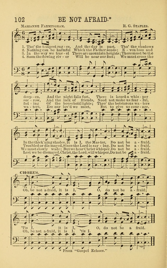 Apostolic Hymns and Songs: a collection of hymns and songs, both new and old, for the church, protracted meetings, and the Sunday school page 102