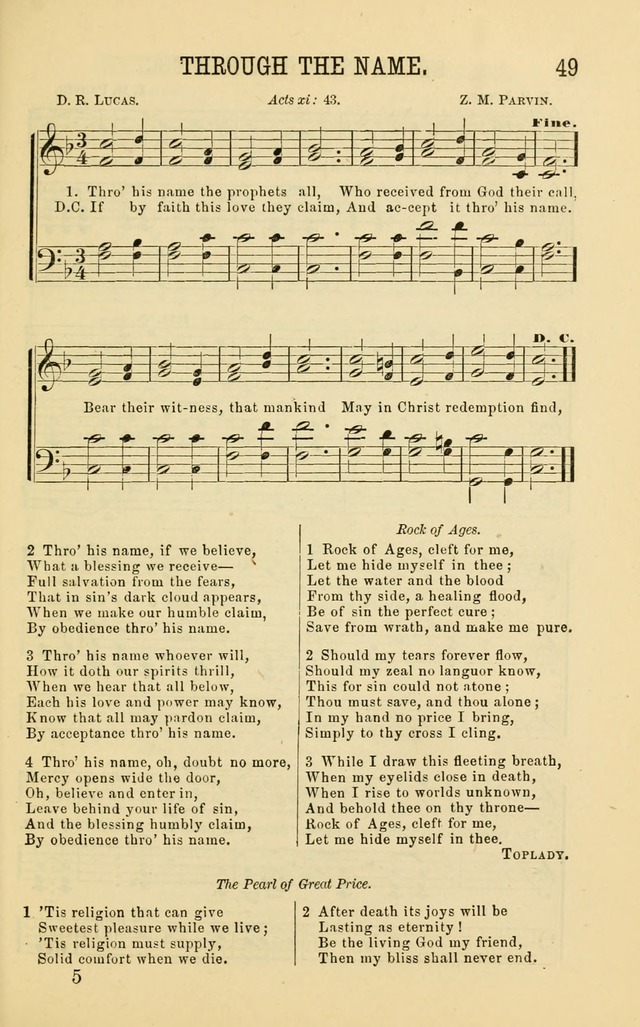 Apostolic Hymns and Songs: a collection of hymns and songs, both new and old, for the church, protracted meetings, and the Sunday school page 49