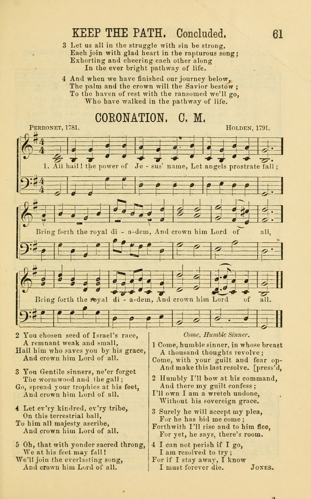 Apostolic Hymns and Songs: a collection of hymns and songs, both new and old, for the church, protracted meetings, and the Sunday school page 61