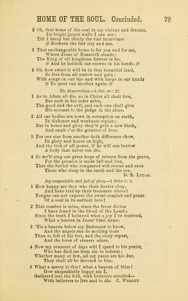 Apostolic Hymns and Songs: a collection of hymns and songs, both new and old, for the church, protracted meetings, and the Sunday school page 79