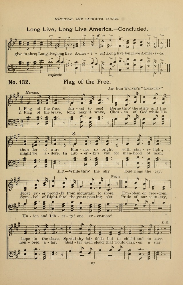 The Assembly Hymn and Song Collection: designed for use in chapel, assembly, convocation, or general exercises of schools, normals, colleges and universities. (3rd ed.) page 117