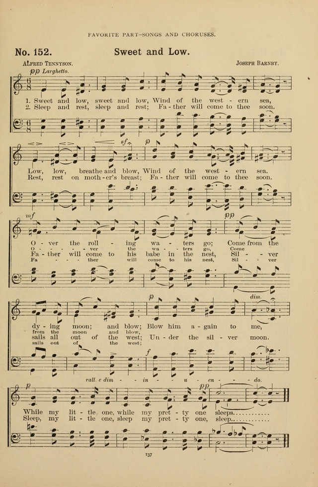 The Assembly Hymn and Song Collection: designed for use in chapel, assembly, convocation, or general exercises of schools, normals, colleges and universities. (3rd ed.) page 137