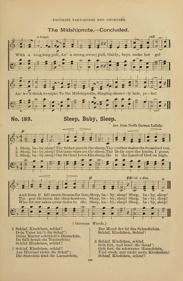 The Assembly Hymn and Song Collection: designed for use in chapel, assembly, convocation, or general exercises of schools, normals, colleges and universities. (3rd ed.) page 171