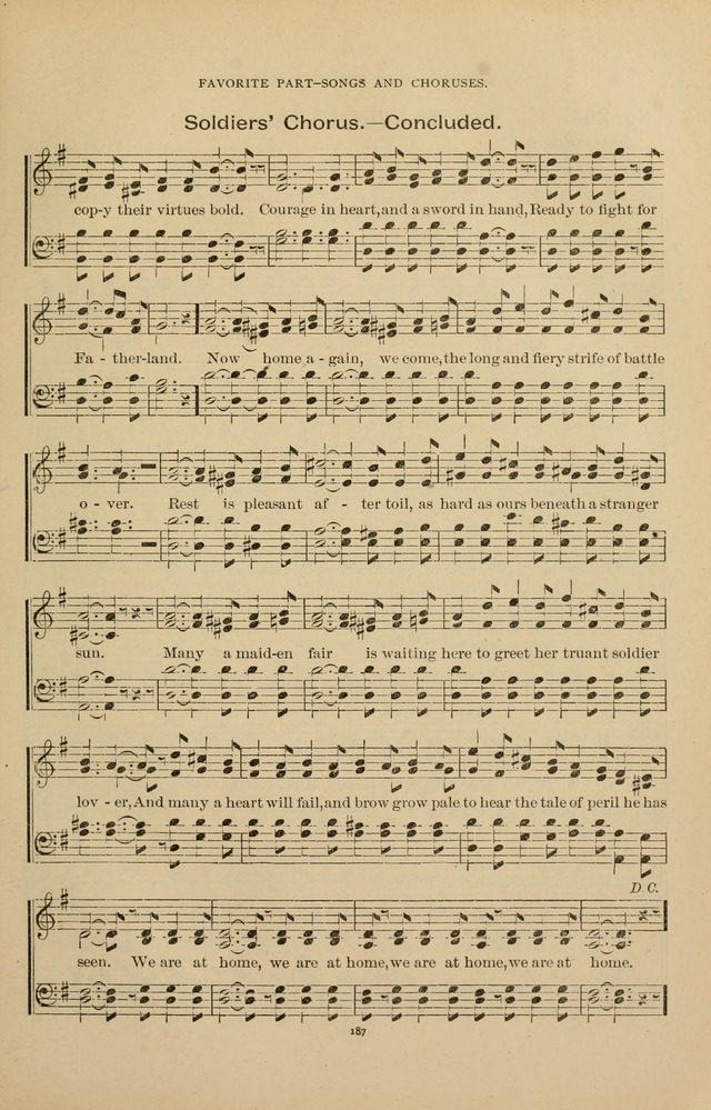 The Assembly Hymn and Song Collection: designed for use in chapel, assembly, convocation, or general exercises of schools, normals, colleges and universities. (3rd ed.) page 187