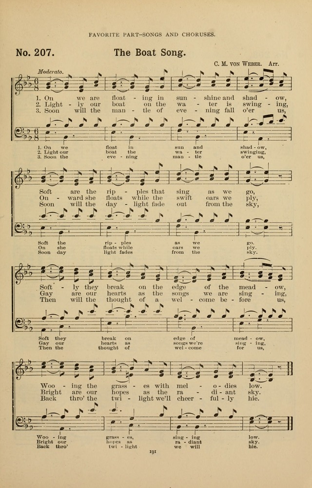 The Assembly Hymn and Song Collection: designed for use in chapel, assembly, convocation, or general exercises of schools, normals, colleges and universities. (3rd ed.) page 191