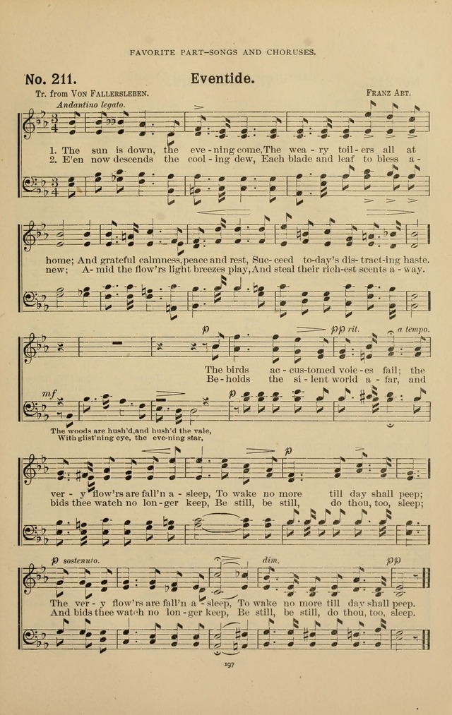 The Assembly Hymn and Song Collection: designed for use in chapel, assembly, convocation, or general exercises of schools, normals, colleges and universities. (3rd ed.) page 197