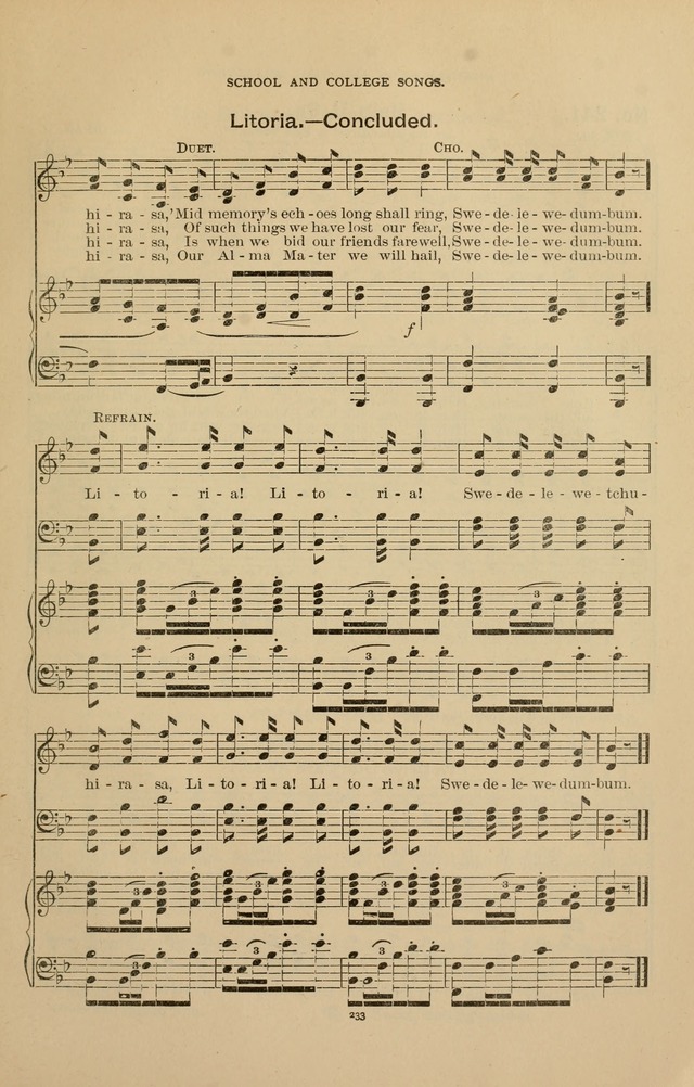 The Assembly Hymn and Song Collection: designed for use in chapel, assembly, convocation, or general exercises of schools, normals, colleges and universities. (3rd ed.) page 233