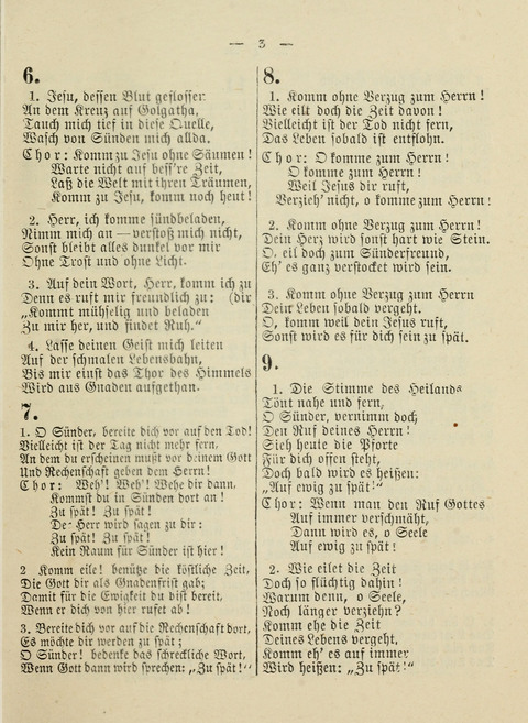 Anhang zum Kleinen Psalter: enhaltend 78 neue Lieder für Gebetstunden, Abend-Gottesdienste und Anhaltende Versammlungen (2. Auflage) page 3