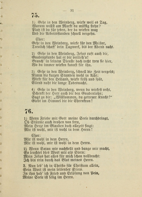 Anhang zum Kleinen Psalter: enhaltend 78 neue Lieder für Gebetstunden, Abend-Gottesdienste und Anhaltende Versammlungen (2. Auflage) page 31