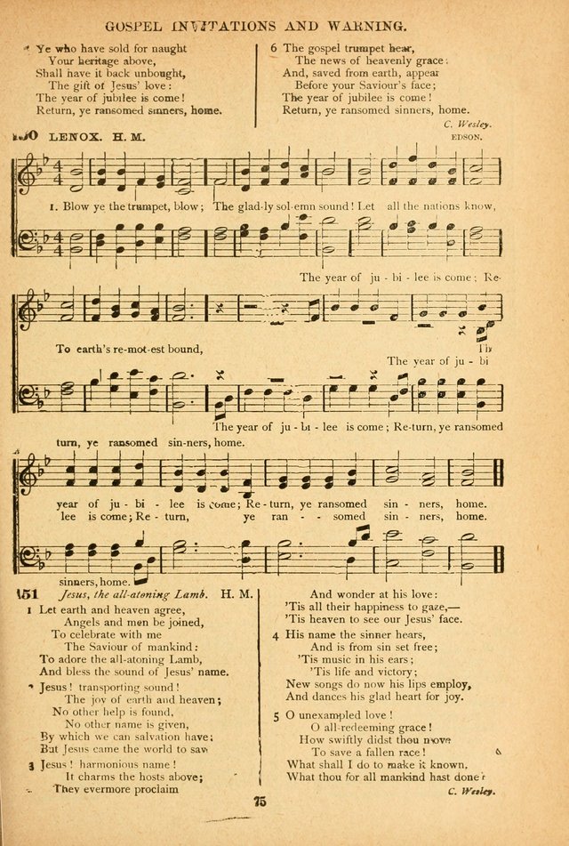 The African Methodist Episcopal Hymn and Tune Book: adapted to the doctrines and usages of the church (6th ed.) page 75