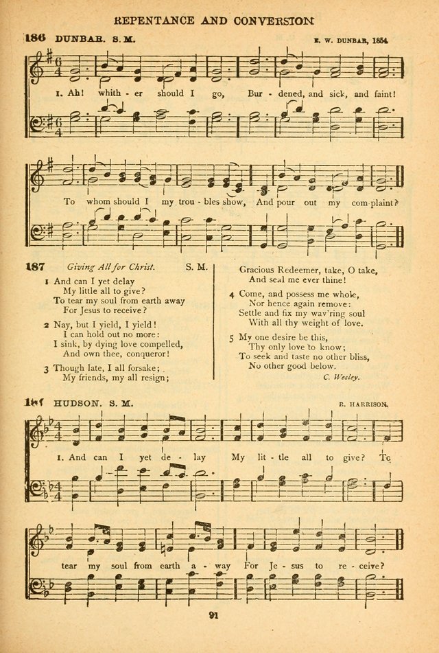 The African Methodist Episcopal Hymn and Tune Book: adapted to the doctrines and usages of the church (6th ed.) page 91