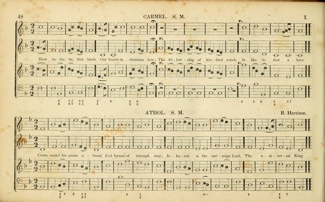 American Psalmody: a collection of sacred music, comprising a great variety of psalm, and hymn tunes, set-pieces, anthems and chants, arranged with a figured bass for the organ...(3rd ed.) page 45