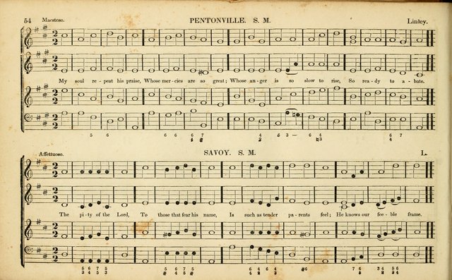 American Psalmody: a collection of sacred music, comprising a great variety of psalm, and hymn tunes, set-pieces, anthems and chants, arranged with a figured bass for the organ...(3rd ed.) page 51