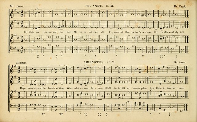 American Psalmody: a collection of sacred music, comprising a great variety of psalm, and hymn tunes, set-pieces, anthems and chants, arranged with a figured bass for the organ...(3rd ed.) page 55