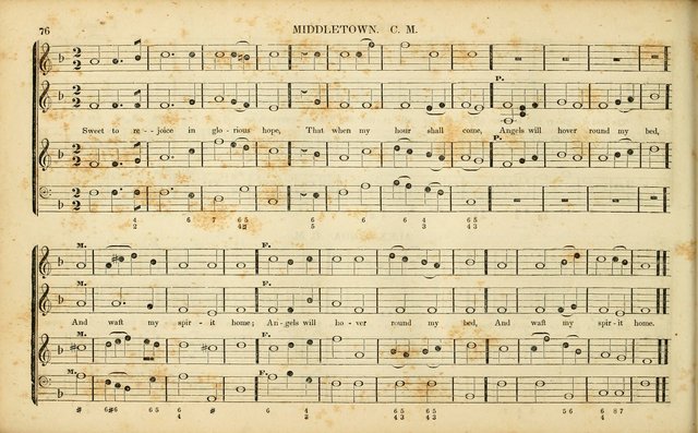 American Psalmody: a collection of sacred music, comprising a great variety of psalm, and hymn tunes, set-pieces, anthems and chants, arranged with a figured bass for the organ...(3rd ed.) page 73