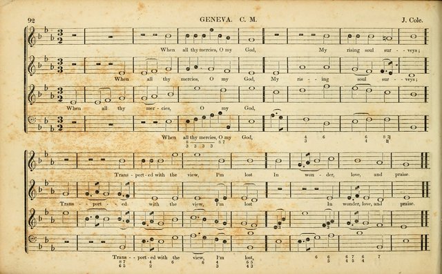 American Psalmody: a collection of sacred music, comprising a great variety of psalm, and hymn tunes, set-pieces, anthems and chants, arranged with a figured bass for the organ...(3rd ed.) page 89