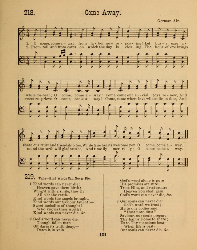 Augsburg Songs for Sunday Schools and other services page 191